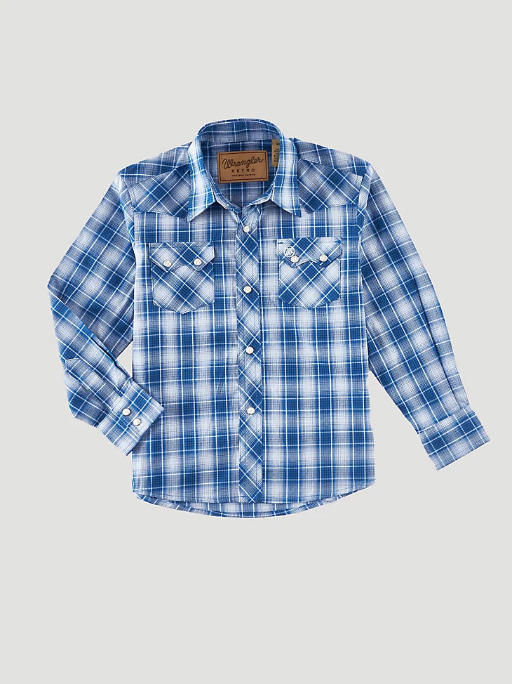 Wrangler - Boys Retro Western Snap Plaid Shirt – MarshallsCountryStore