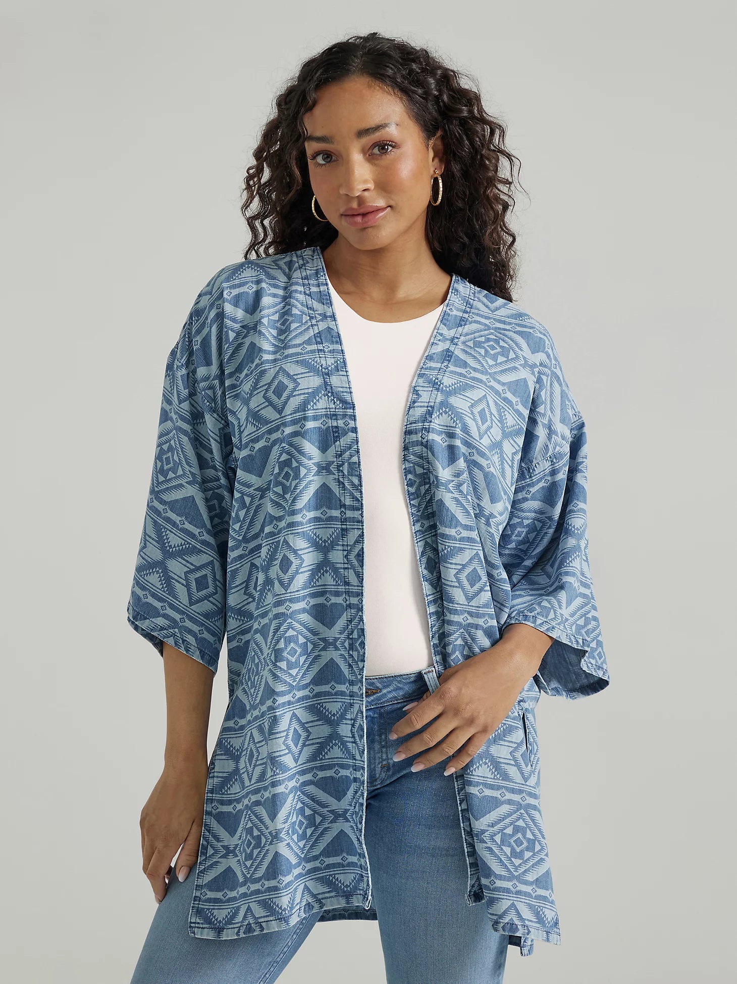 Wrangler - Women's Geometric Denim Kimono