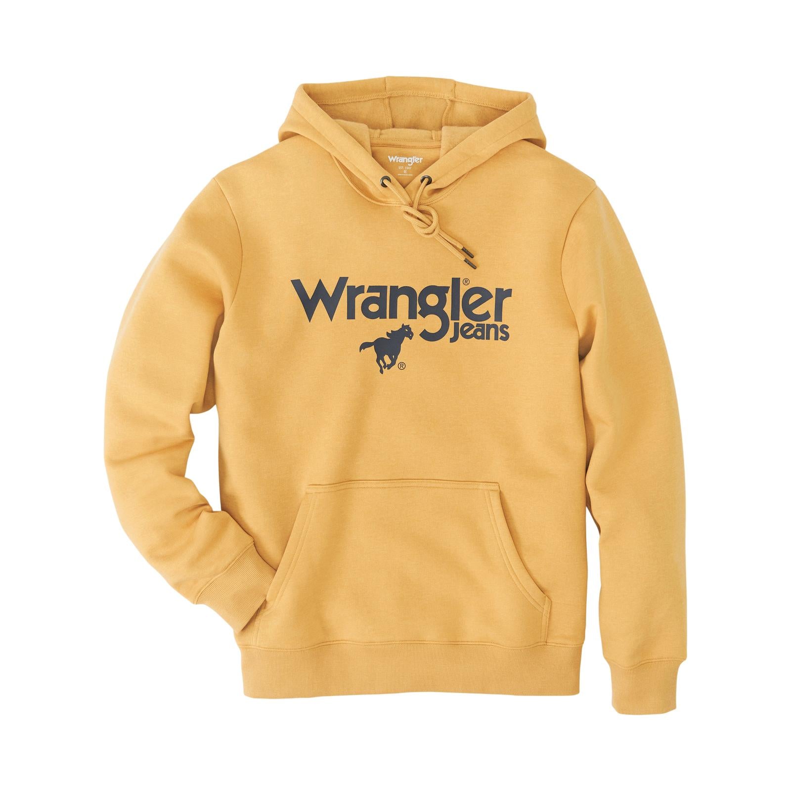 Wrangler Men s Pullover Hoodie Regular Fit Pale Gold