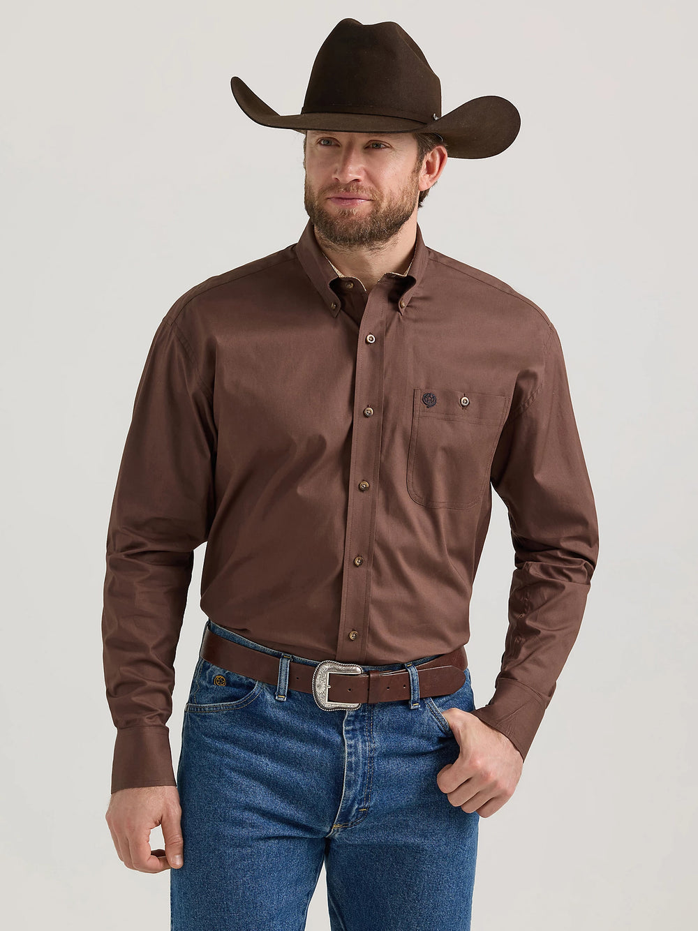 Wrangler® George Strait One Pocket Long Sleeve Shirt