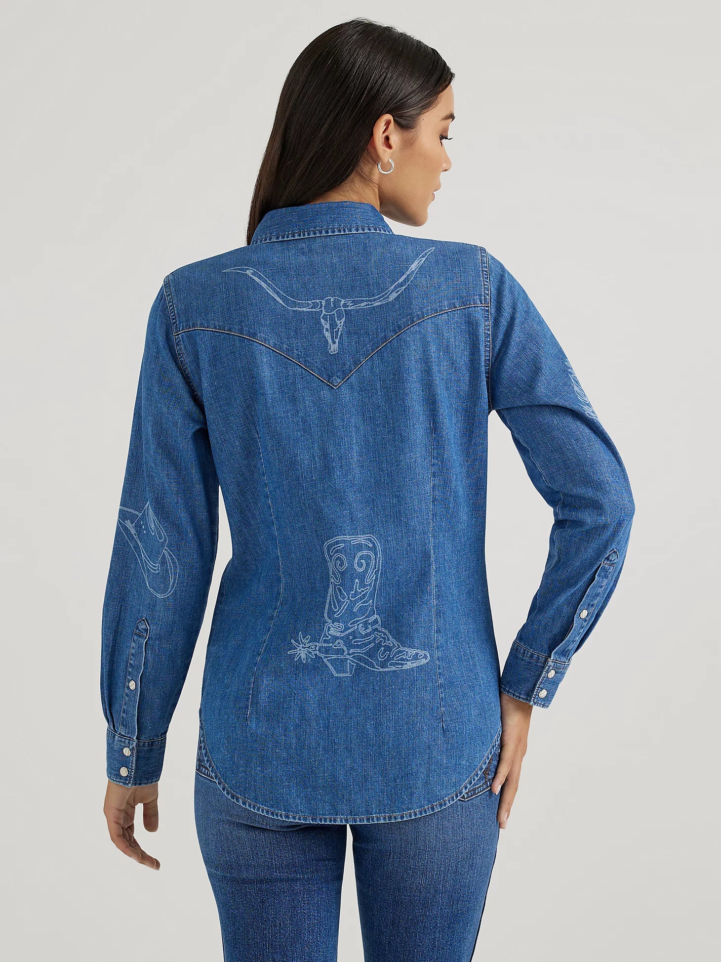 Wrangler Women's - Lasered Icons Cowboy Snap Shirt