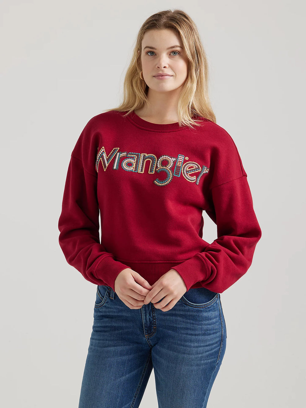 Wrangler Women's - Crochet Print Logo Pullover Sweatshirt