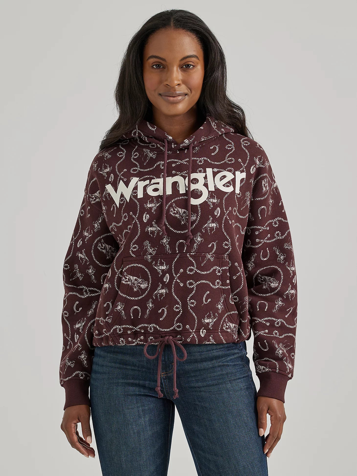 Wrangler Women's - Allover Western Cinched Hoodie