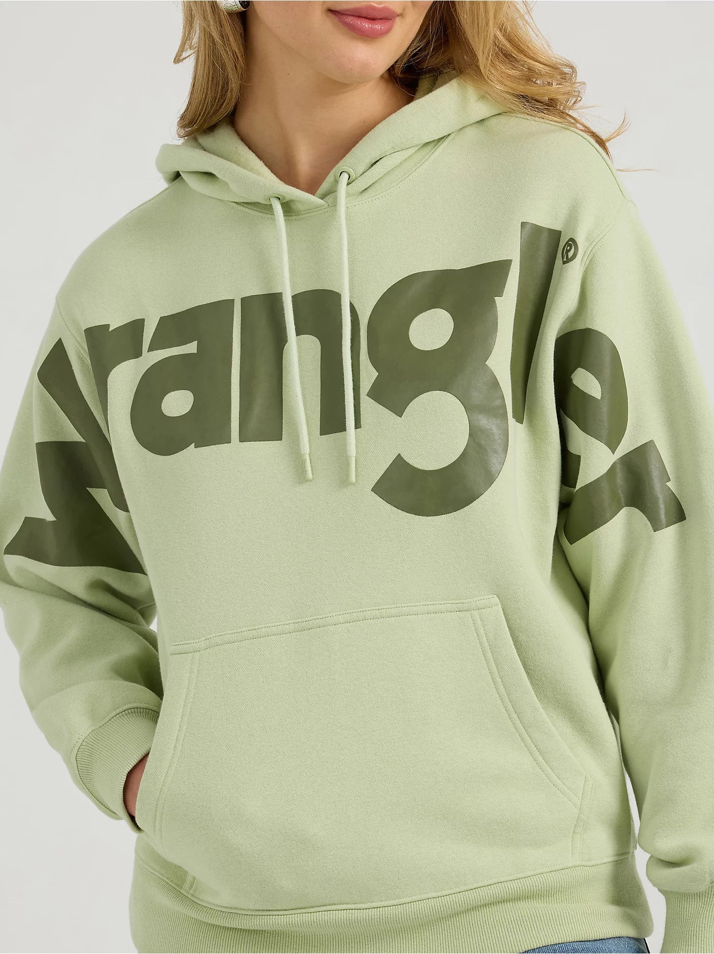 Wrangler - Women's Hoodie Green Tea Bold Logo