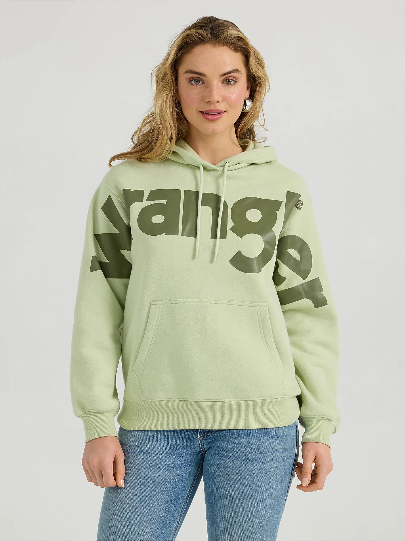 Wrangler - Women's Hoodie Green Tea Bold Logo