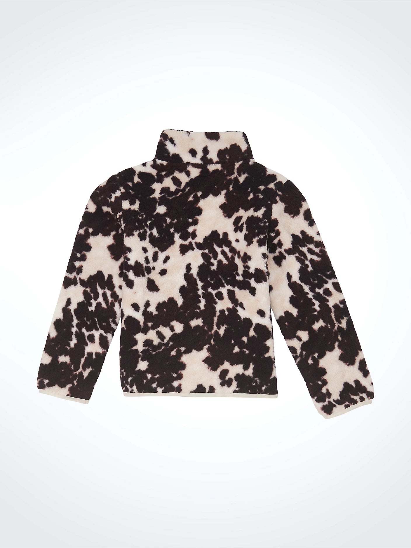 Wrangler - Girl's Cow Print Quarter-Zip Sherpa Pullover