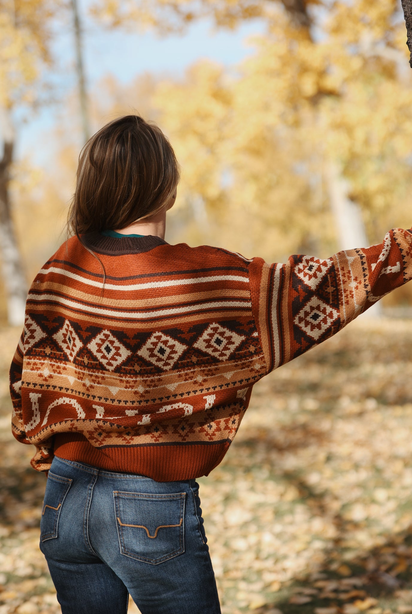 Wrangler - Women's Sweater Burgundy/Brown Punchy Crew (XL/XXL Only)