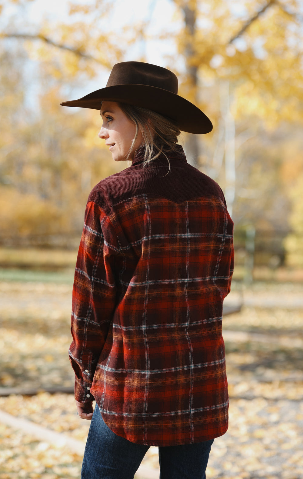 Wrangler - Women's Corduroy Flannel Snap Shirt