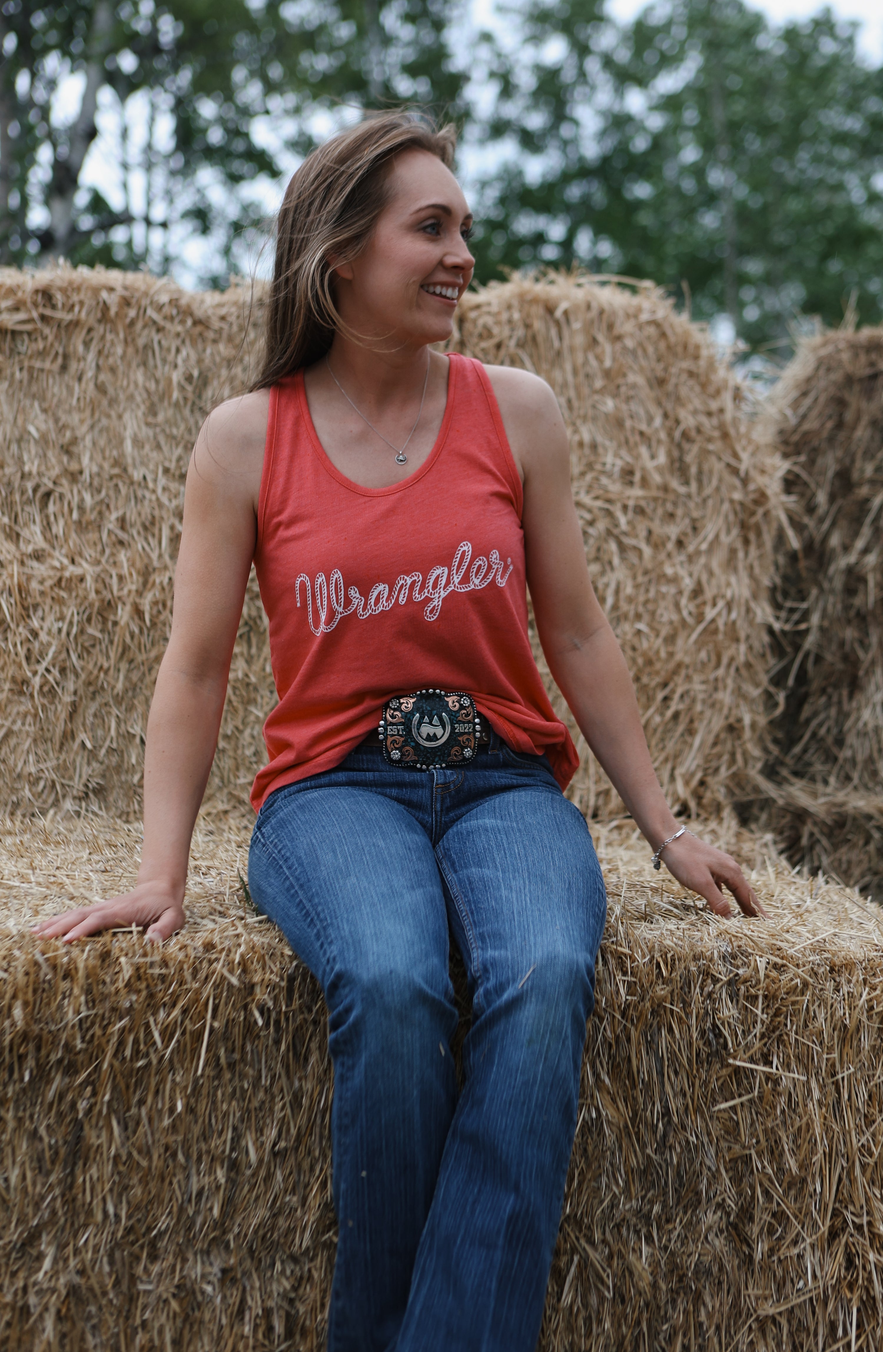 Wrangler - Retro Rope Logo Raceback Tank