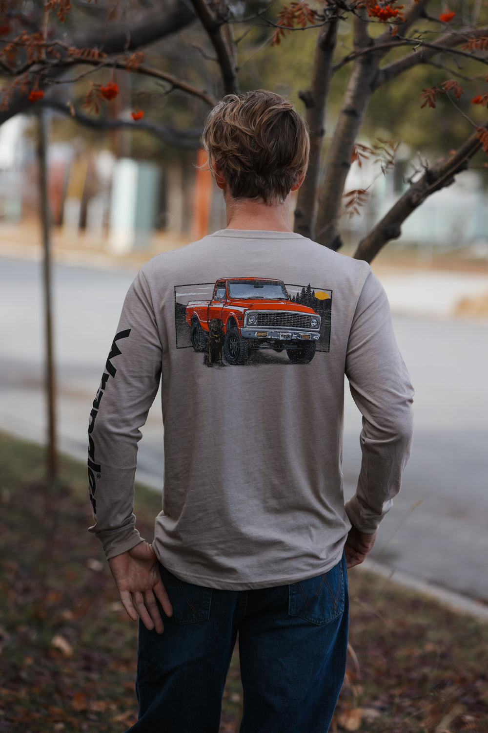 Wrangler - Men's Long Sleeve Truck Back Graphic Tee