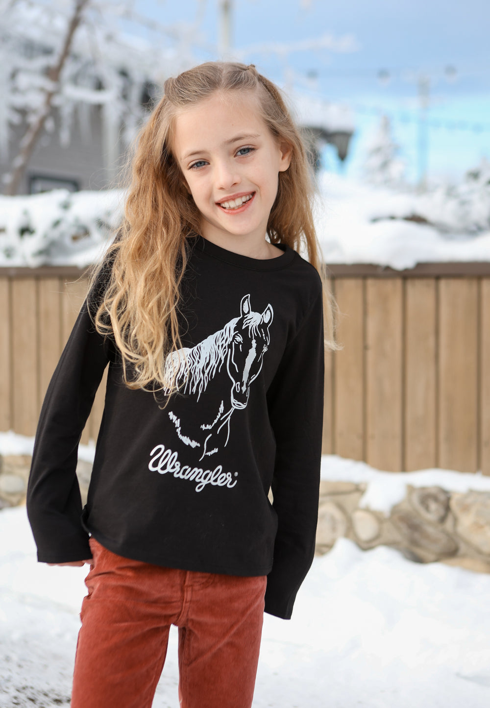 Wrangler - Girl's Long Sleeve Wester Graphic