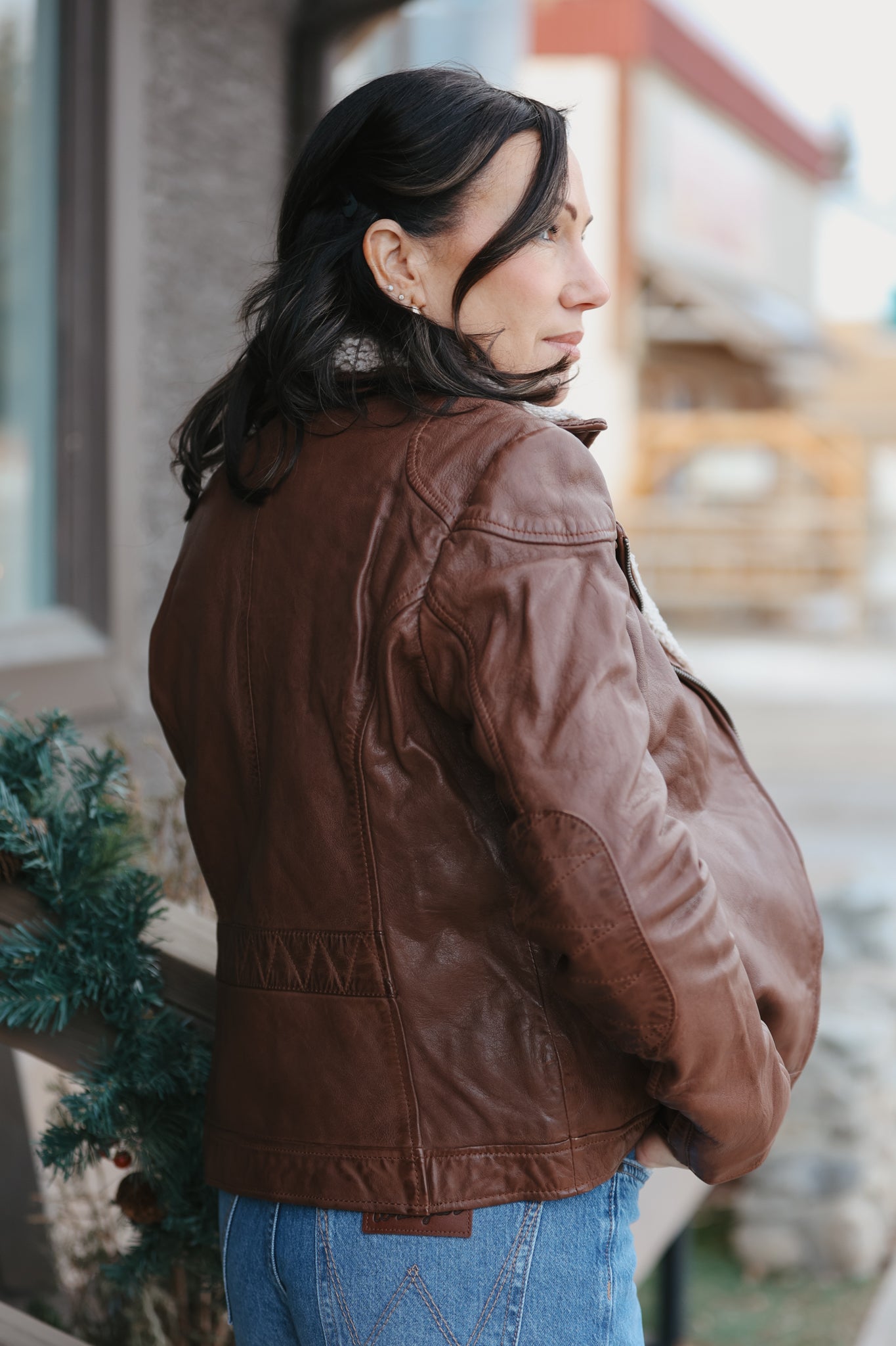 Mauritius - Jenja CF Leather Jacket - Dark Cognac