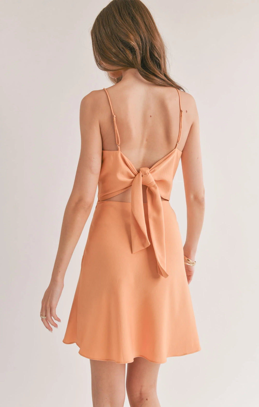 Sage The Label - Jess Cowl Tieback Mini Dress - Apricot