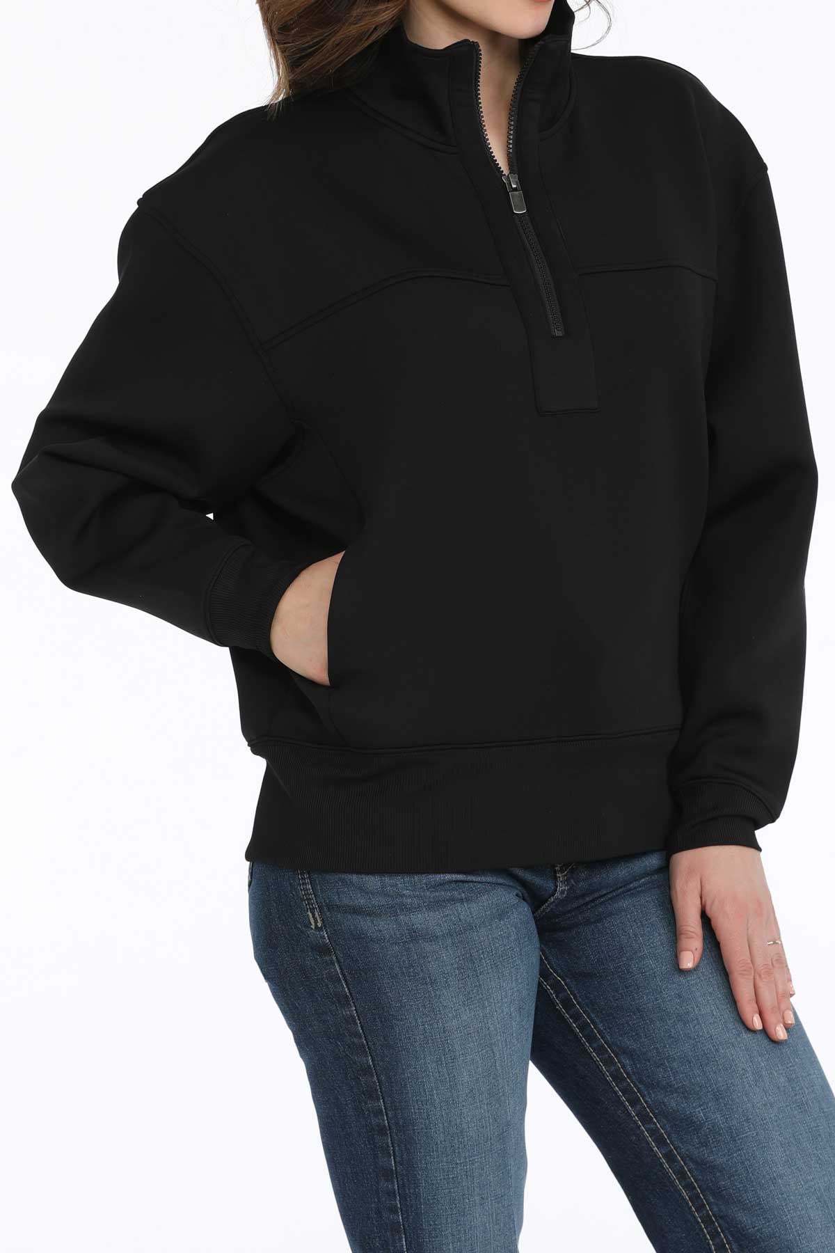 Cinch Ladies Black 1/4 Zip Pullover