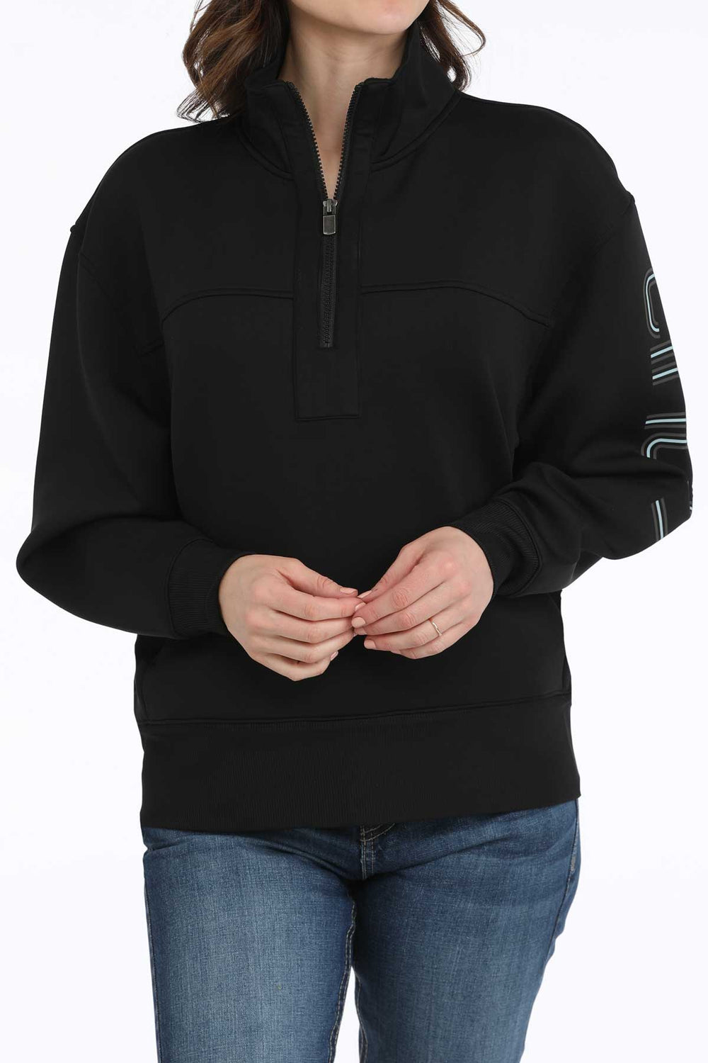 Cinch Ladies Black 1/4 Zip Pullover