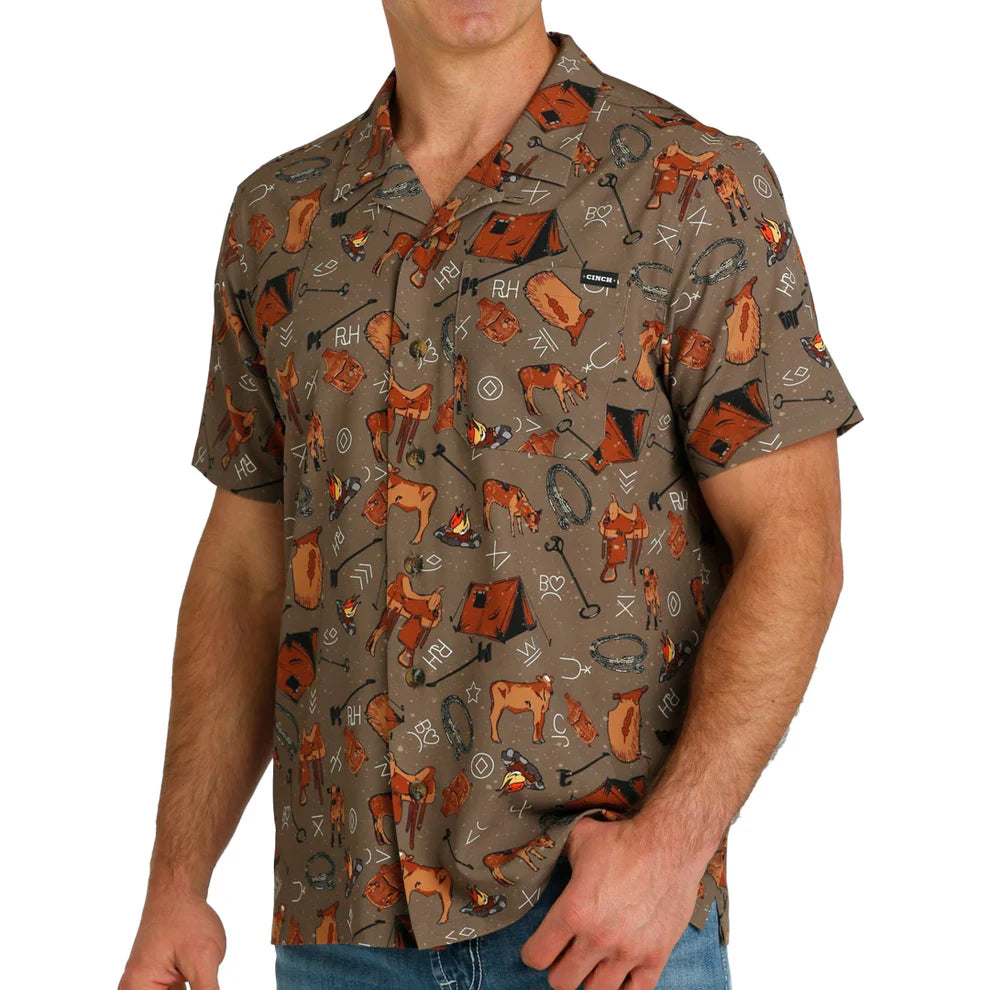 Cinch - Men's Short Sleeve Camp Shirt