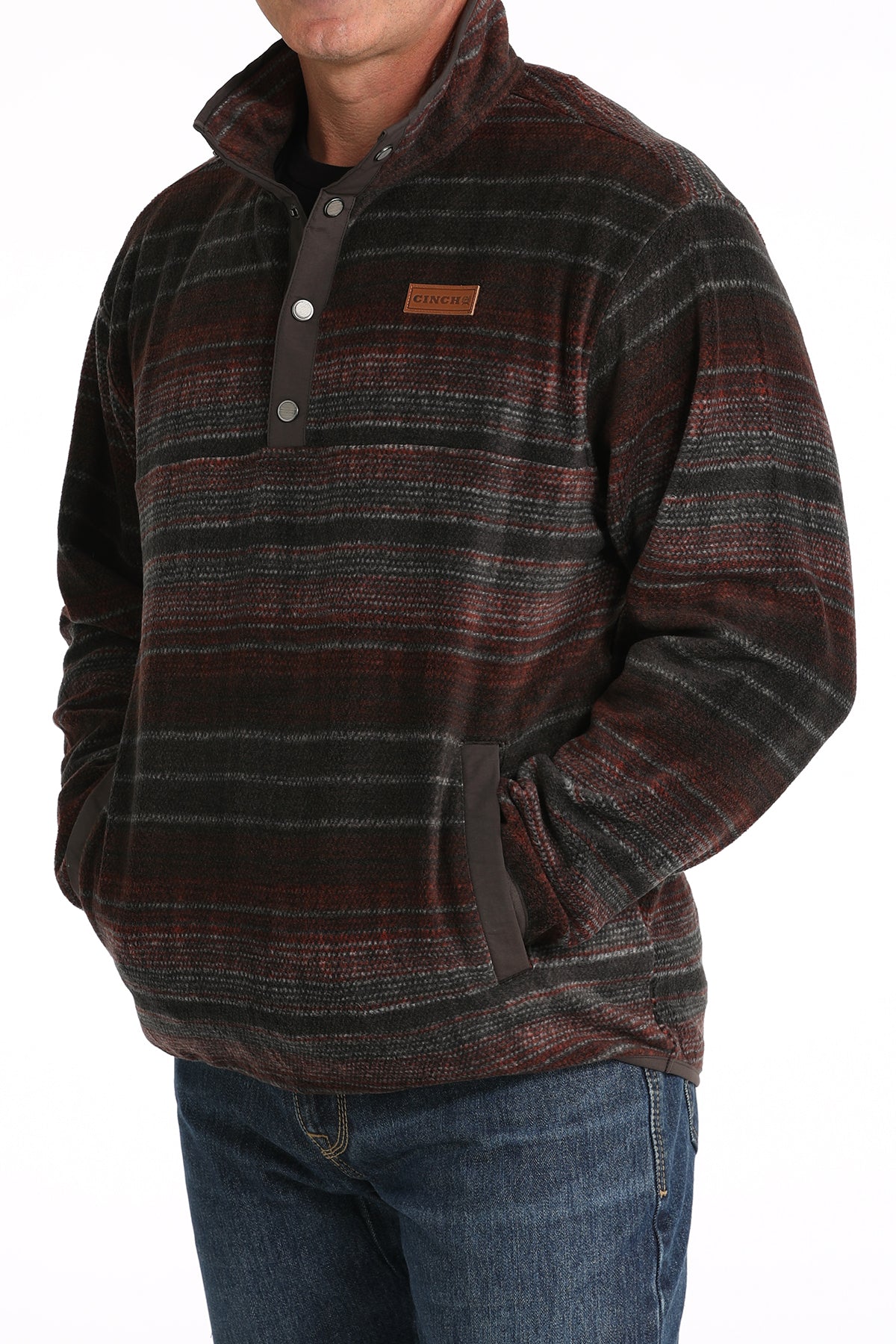 Cinch - Men's Polar Fleece - Brown/Red