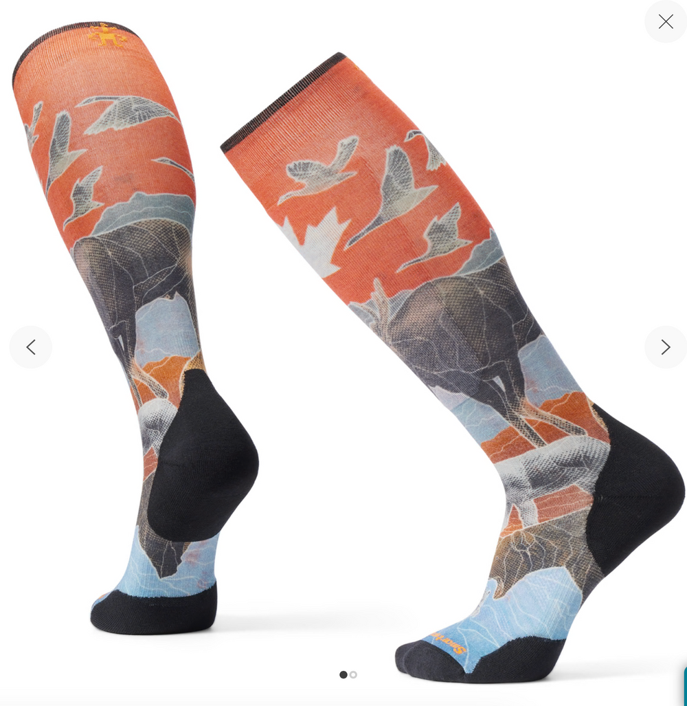 Smartwool Socks - Unisex Ski Targeted Cushion Canada Print OTC