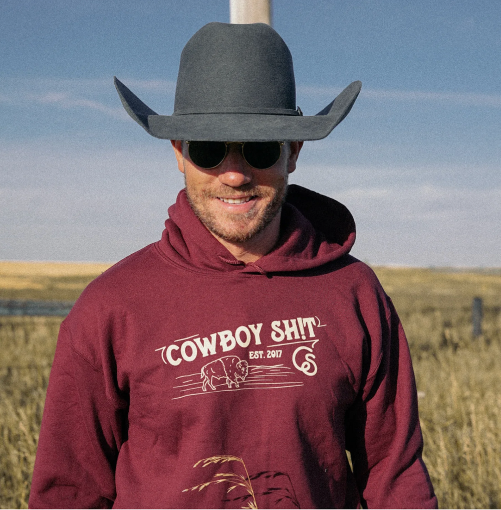 Cowboy Sh!t Hoodie - Buffalo Maroon