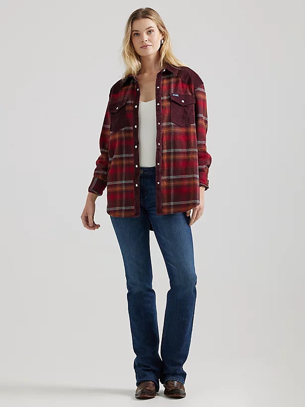 Wrangler - Women's Shirt Corduroy Flannel Snap