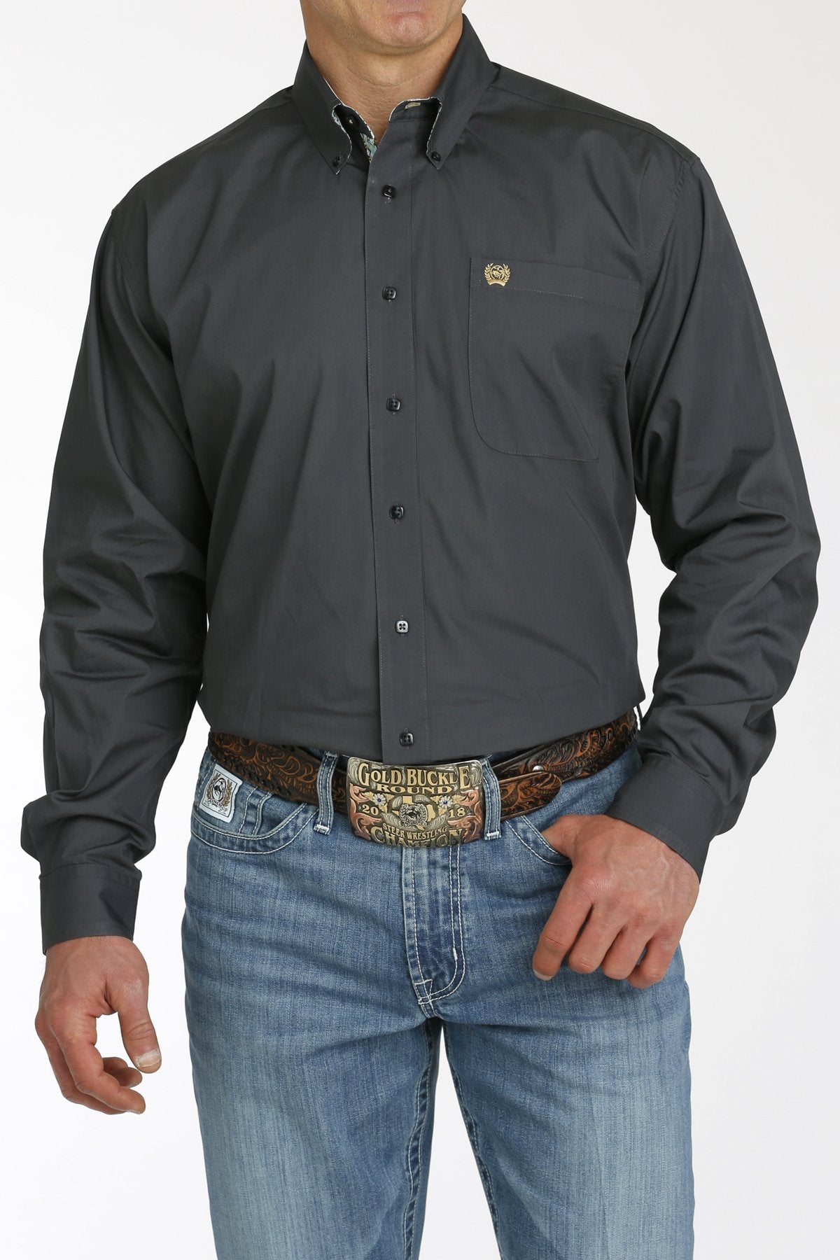 Cinch - Men's Solid Button-Down - Charcoal