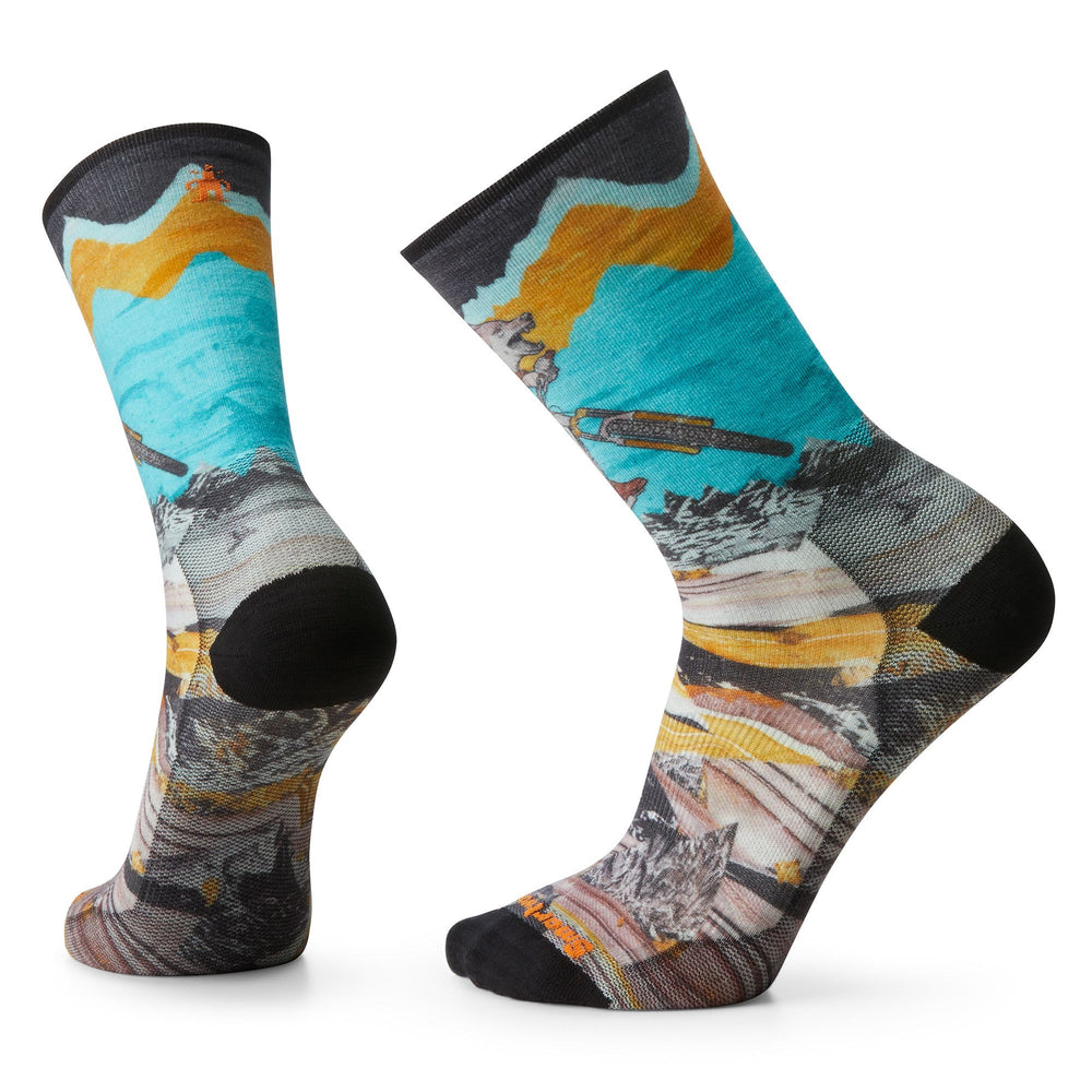 Smartwool Socks - Unisex Bike Zero Cushion Wolf Print Crew